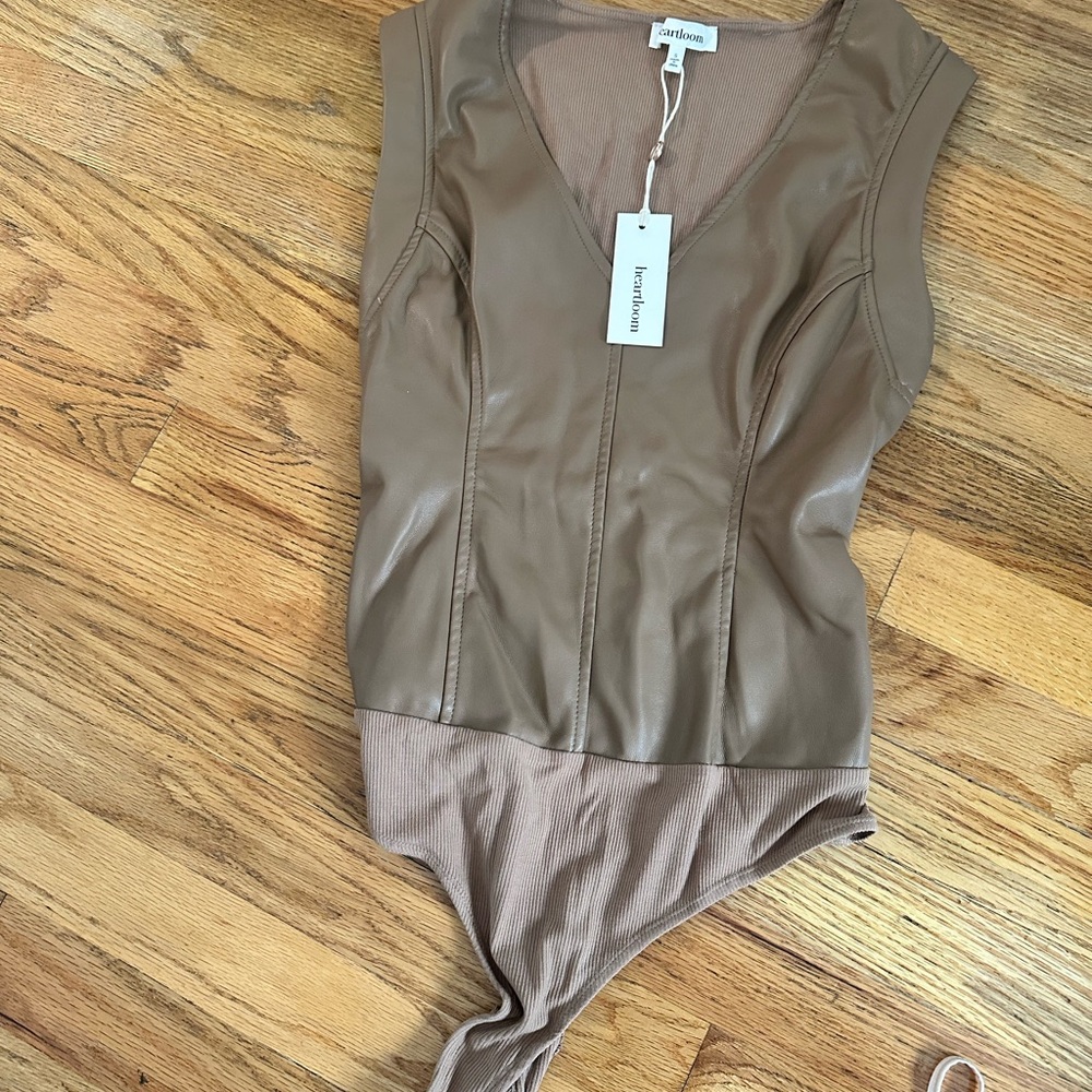Heartloom Taupe V-Neck Bodysuit